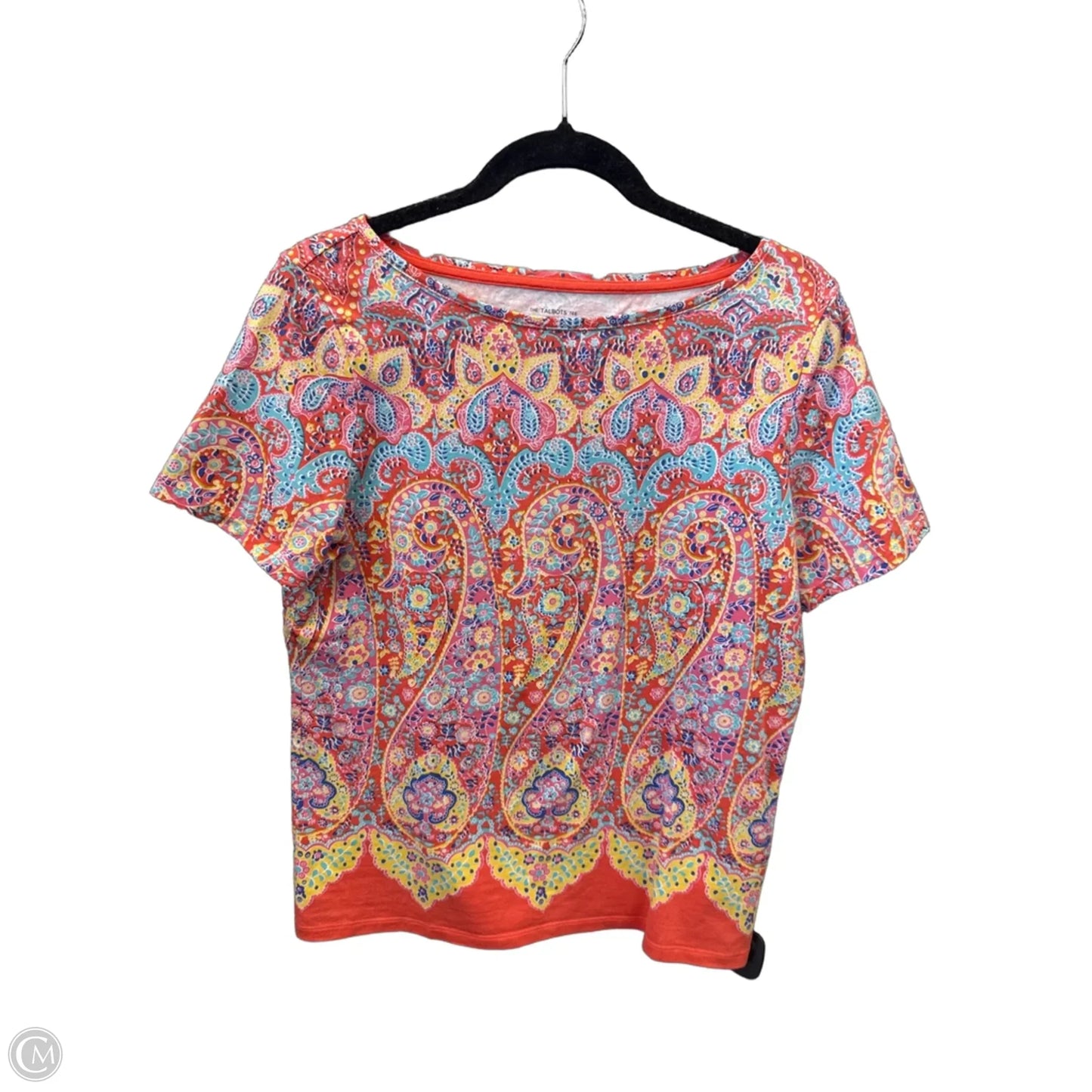 Top Short Sleeve By Talbots In Blue & Orange, Size: M