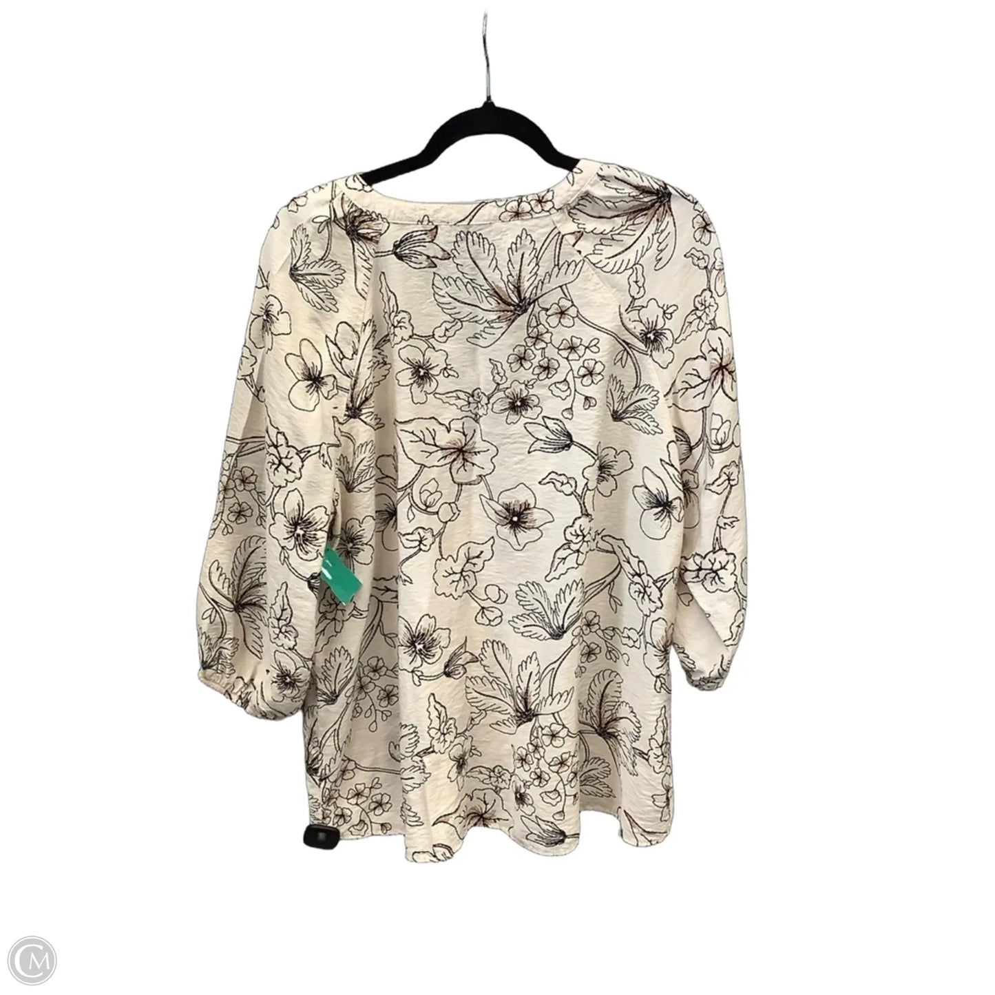 Top Long Sleeve By Fred David In Cream, Size: 2x