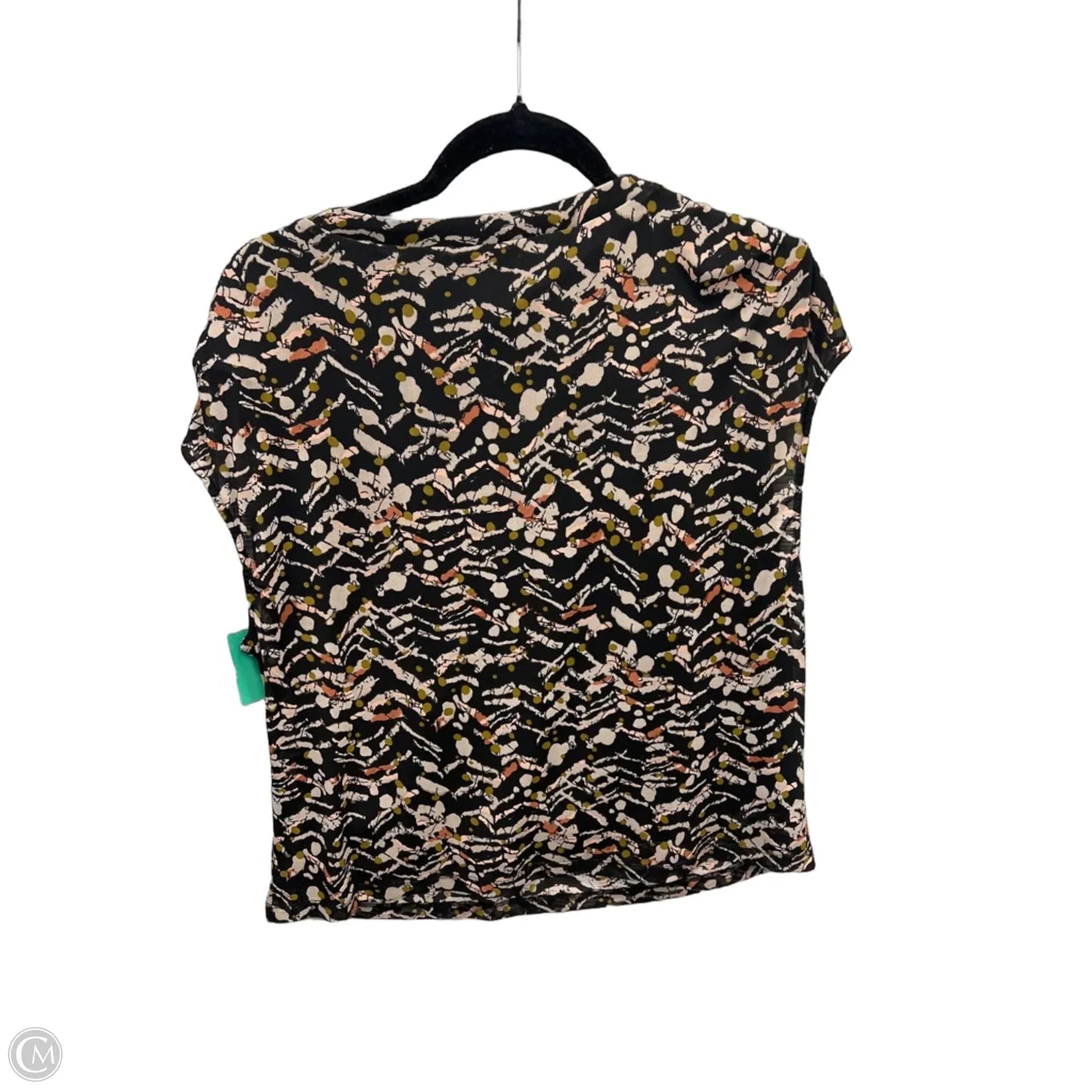Top Short Sleeve By Evereve In Black & Brown, Size: M