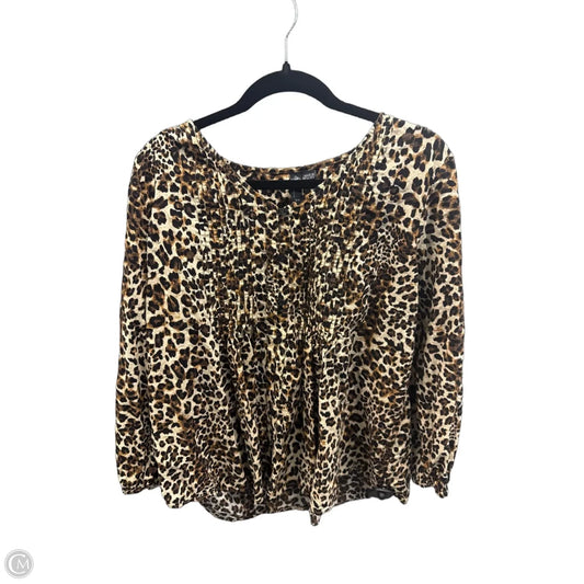 Top Long Sleeve By Ethyl In Animal Print, Size: Xl