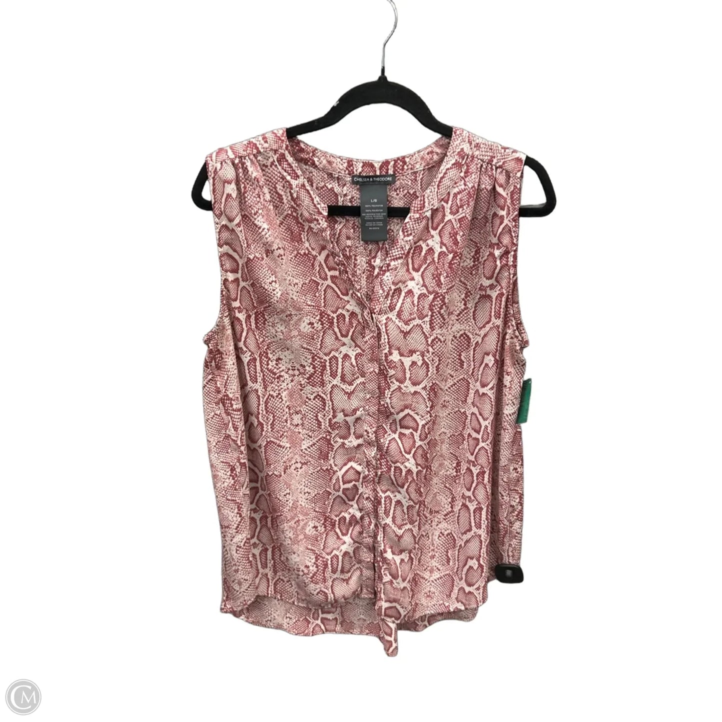 Top Sleeveless By Chelsea And Theodore In Red & White, Size: L