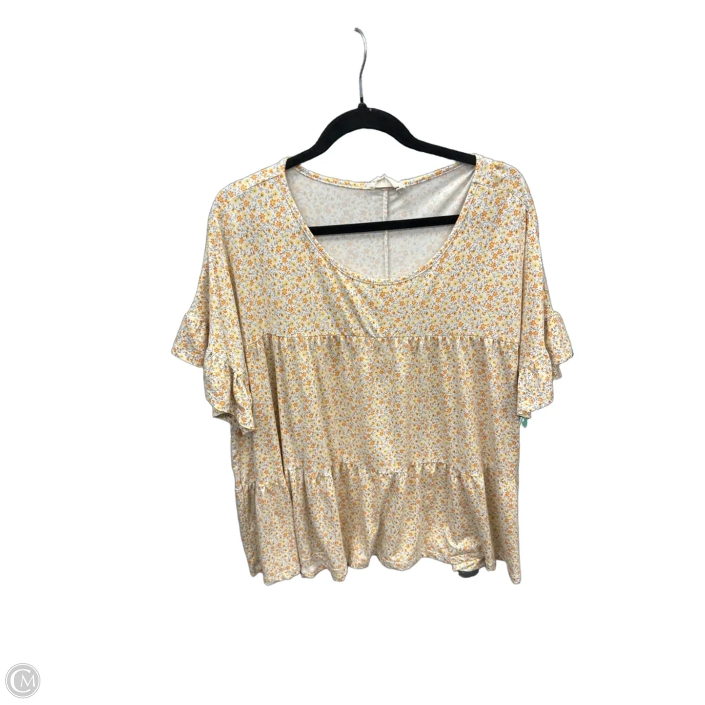 Top Short Sleeve By Ninexis In Yellow, Size: 2x