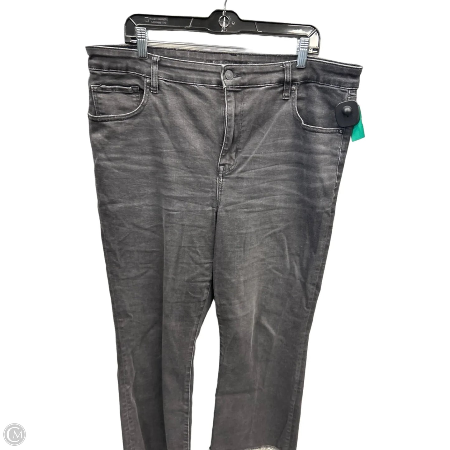 Jeans Straight By American Eagle In Black Denim, Size: 18