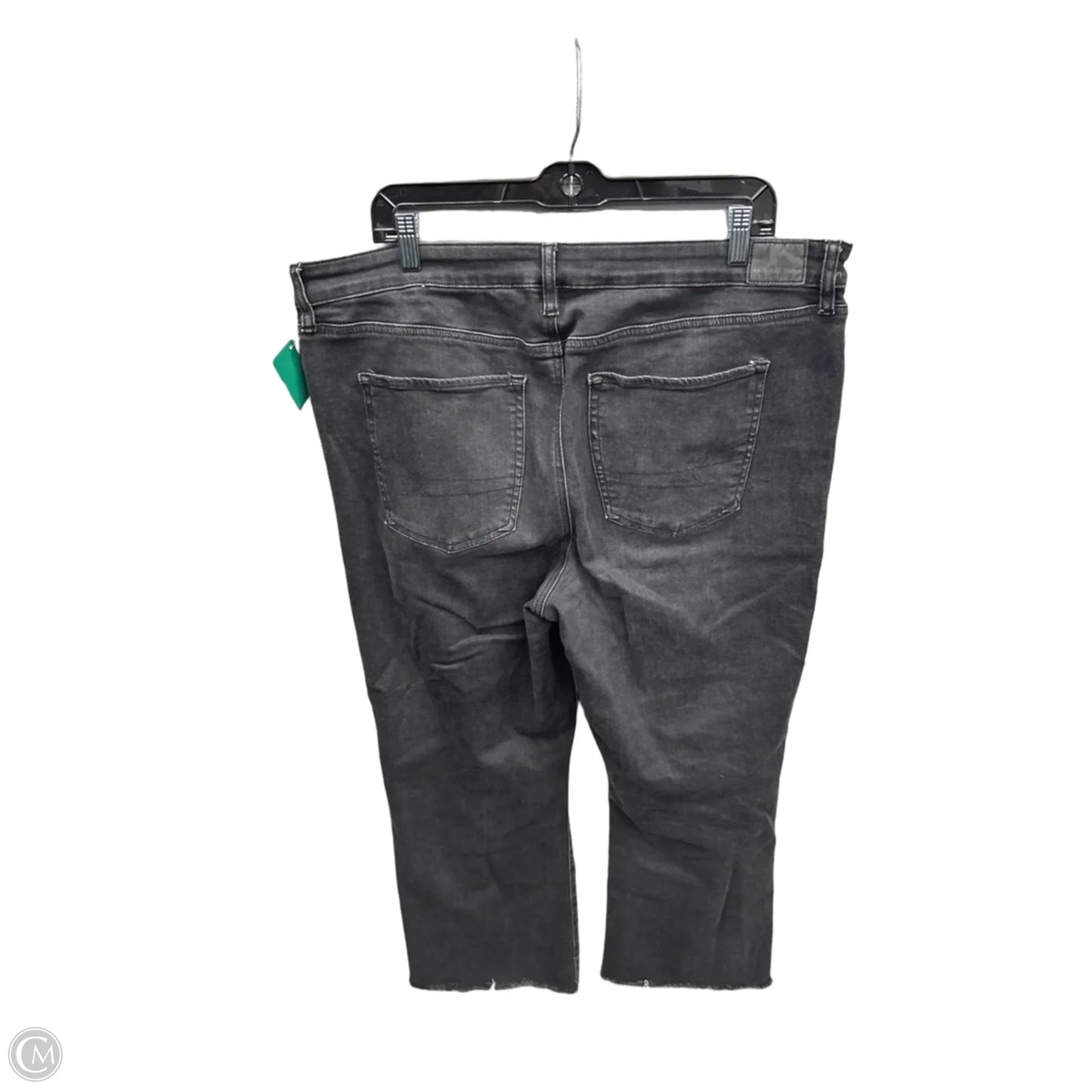 Jeans Straight By American Eagle In Black Denim, Size: 18