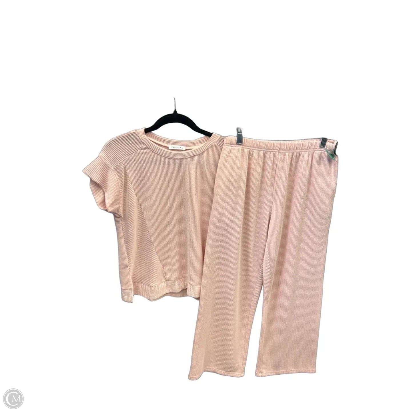 Top 2pc Short Sleeve By Ekouaer In Pink, Size: S