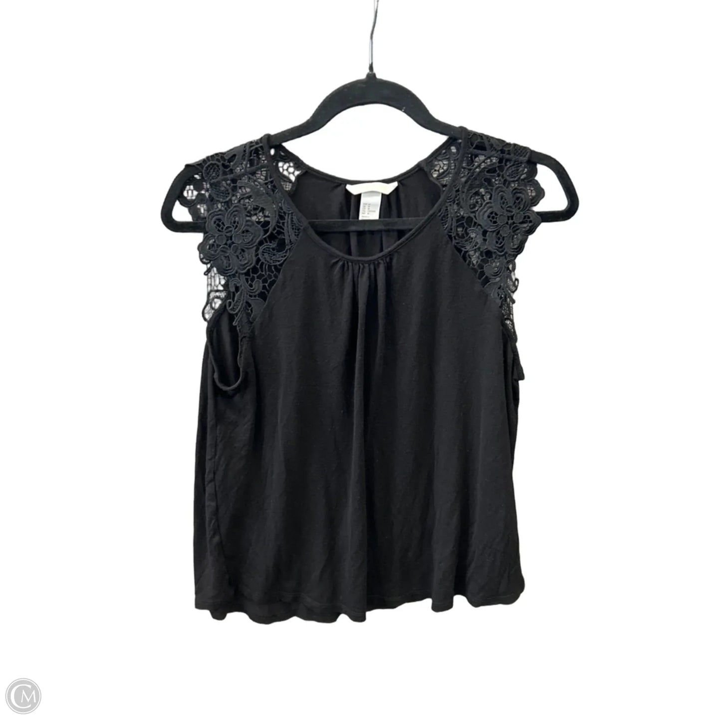 Top Short Sleeve By H&m In Black, Size: M