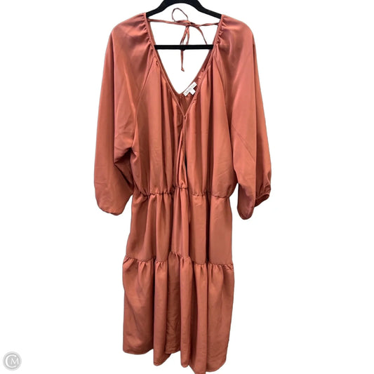 Dress Casual Midi By Ophelia Roe In Brown, Size: 1x