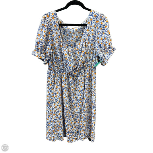 Dress Casual Midi By Bloomchic In Blue & Orange, Size: 1x