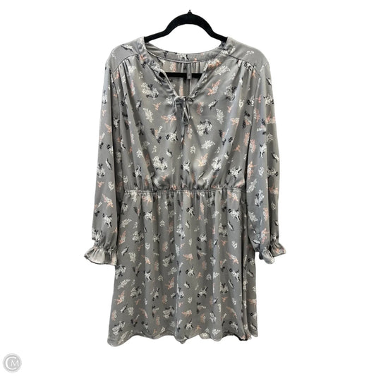 Dress Casual Midi By Massini In Grey, Size: 1x