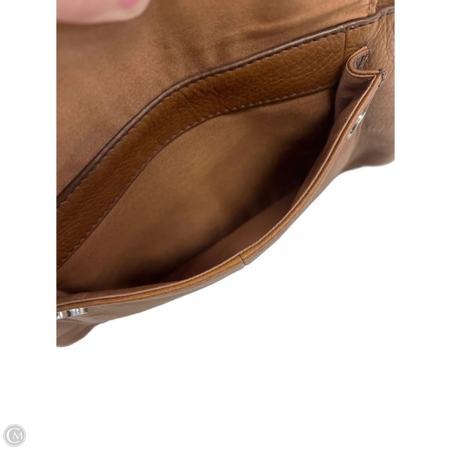 Handbag Leather By Fossil, Size: Medium