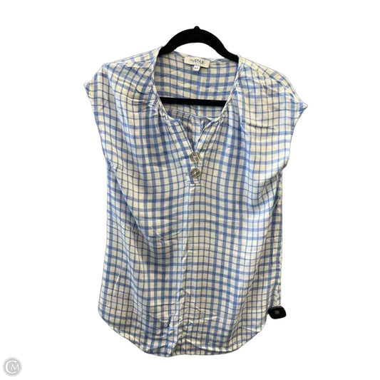 Top Short Sleeve By Clothes Mentor In Blue & White, Size: Sp