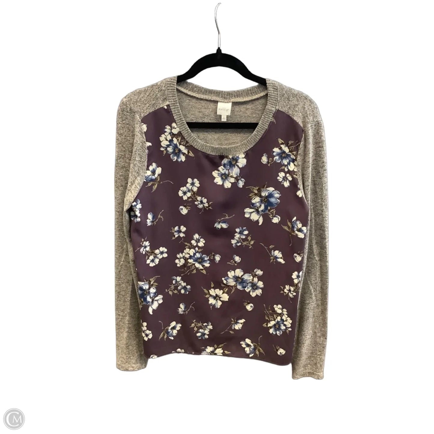 Top Long Sleeve By Kaileigh In Grey & Purple, Size: M