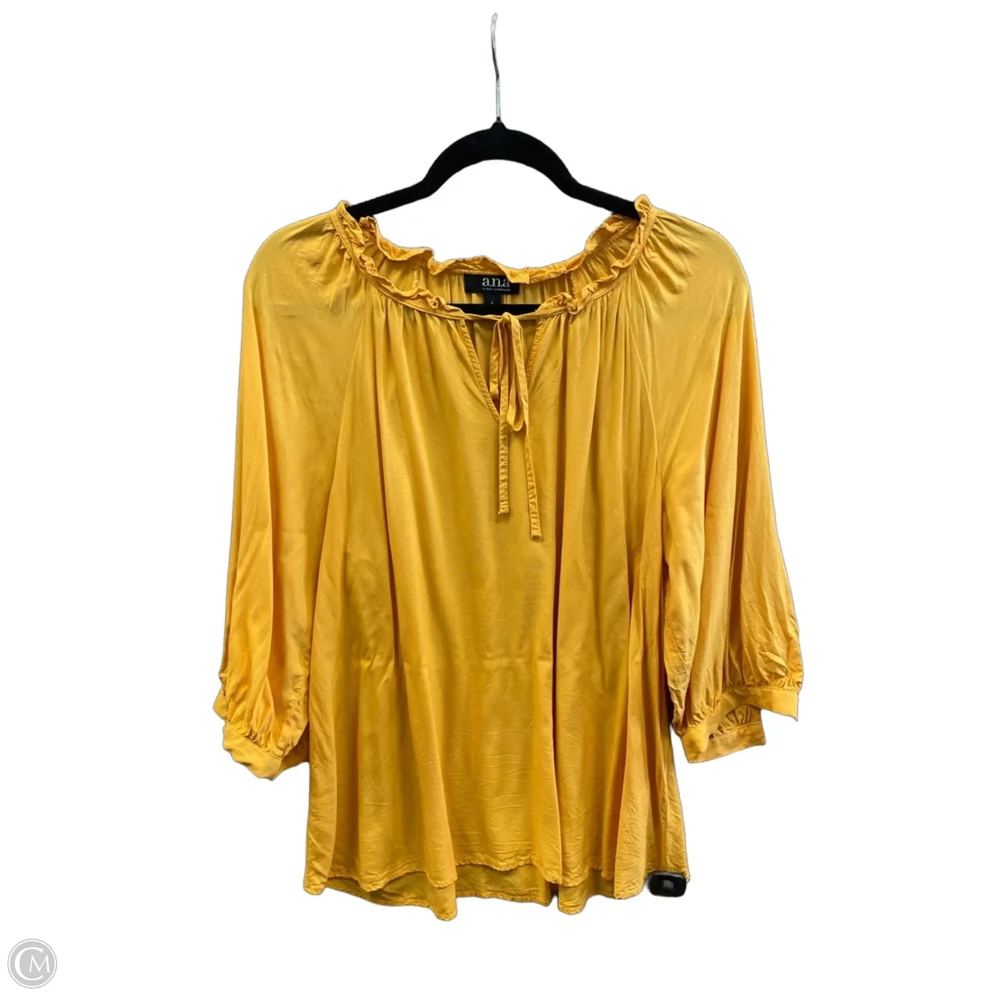 Top Long Sleeve By Ana In Yellow, Size: L