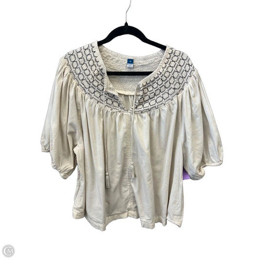 Top Short Sleeve By Old Navy In Cream, Size: 2x