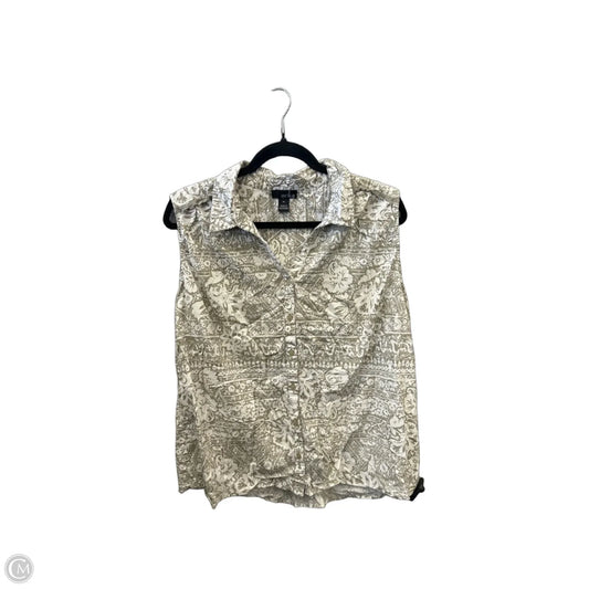 Top Sleeveless By Erika And Co In Green & White, Size: Xl