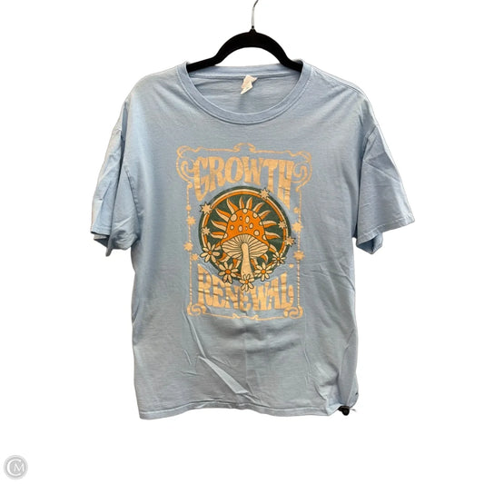 Top Short Sleeve By Fruit Of The Loom In Blue, Size: L