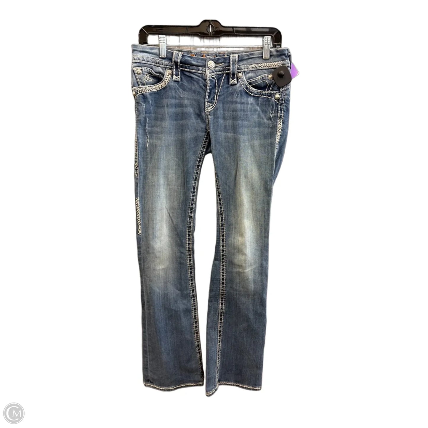 Jeans Boot Cut By Rock Revival In Blue Denim, Size: 4