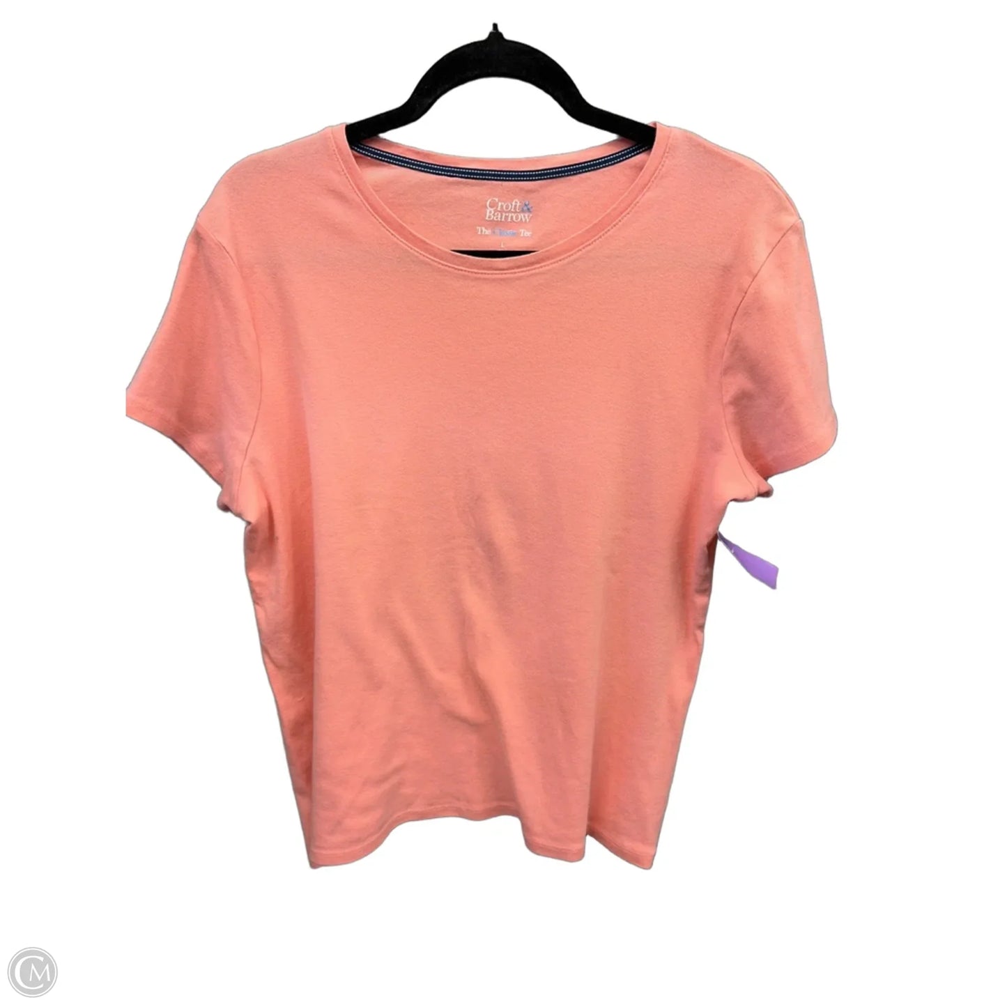 Top Short Sleeve By Croft And Barrow In Pink, Size: L