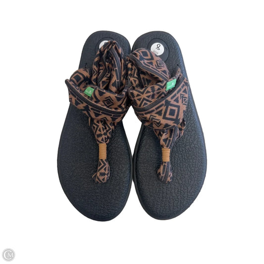 Sandals Flats By Sanuk In Black, Size: 8