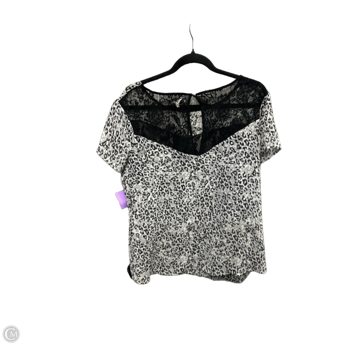 Top Short Sleeve By Maurices In Black & Grey, Size: L
