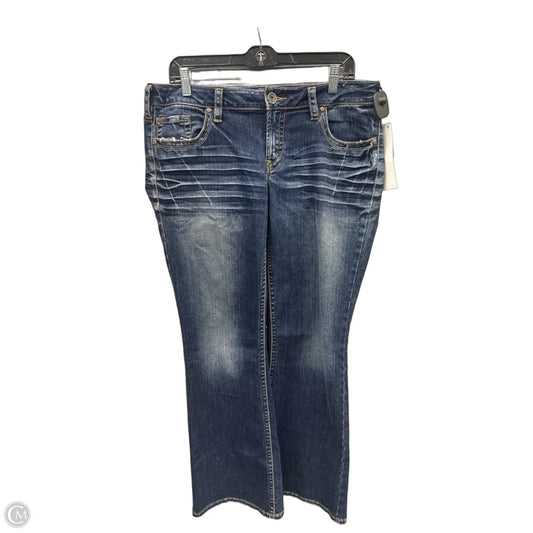 Jeans Boot Cut By Silver In Blue Denim, Size: 18