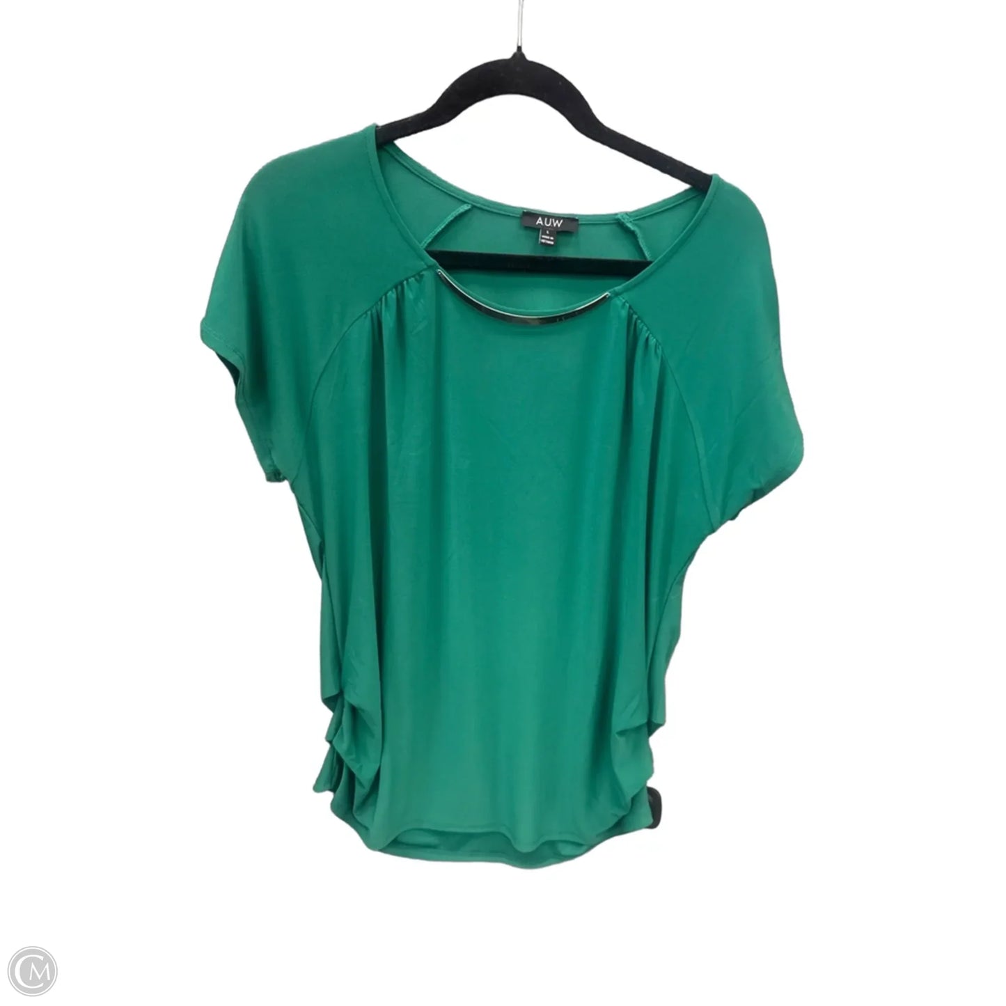 Top Short Sleeve By Auw In Green, Size: L