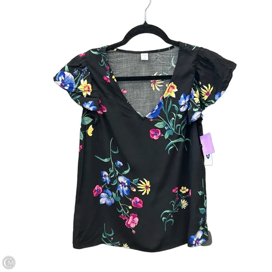 Blouse Short Sleeve By Old Navy In Black, Size: S