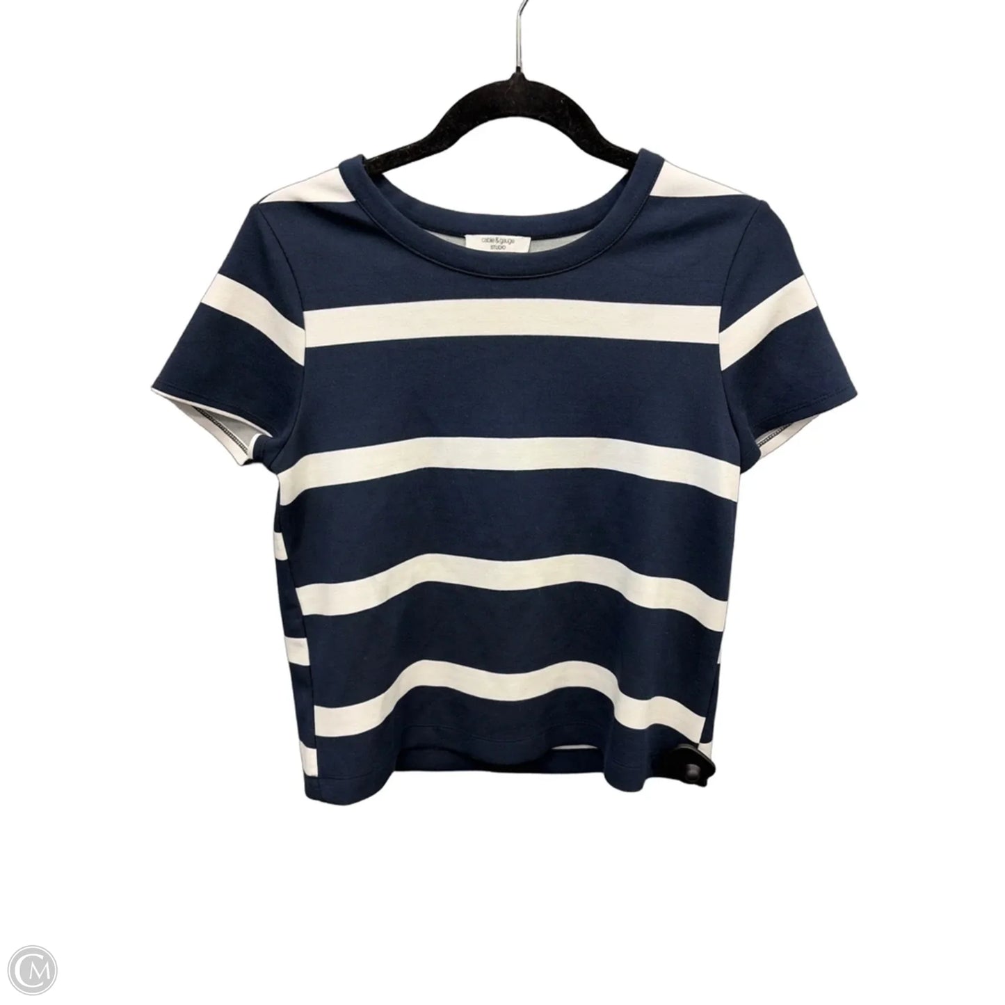Top Short Sleeve By Cable And Gauge In Striped Pattern, Size: S