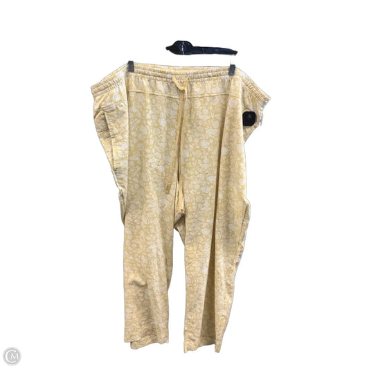 Pants Linen By Universal Thread In White & Yellow, Size: 22