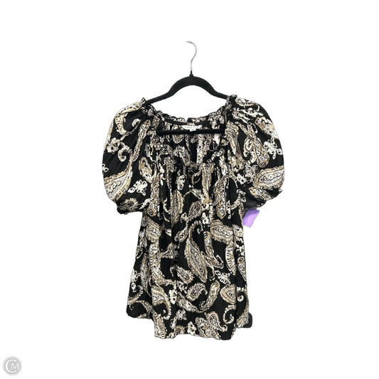 Top Short Sleeve By Croft And Barrow In Black & Cream, Size: Xl
