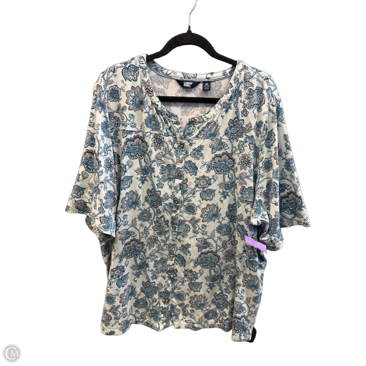 Top Short Sleeve By Lands End In Blue, Size: 3x