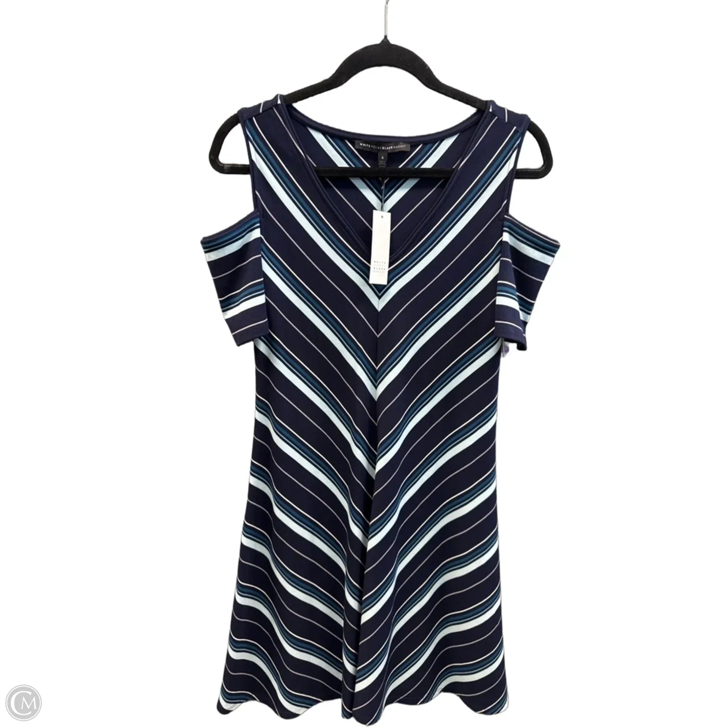 Dress Casual Midi By White House Black Market In Striped Pattern, Size: S