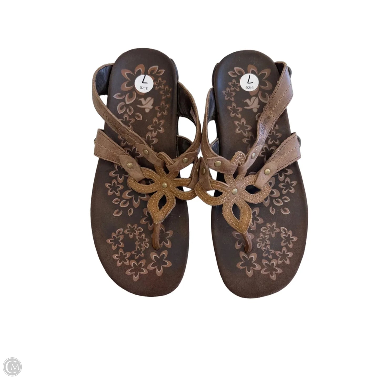 Sandals Flip Flops By Clothes Mentor In Brown, Size: 7