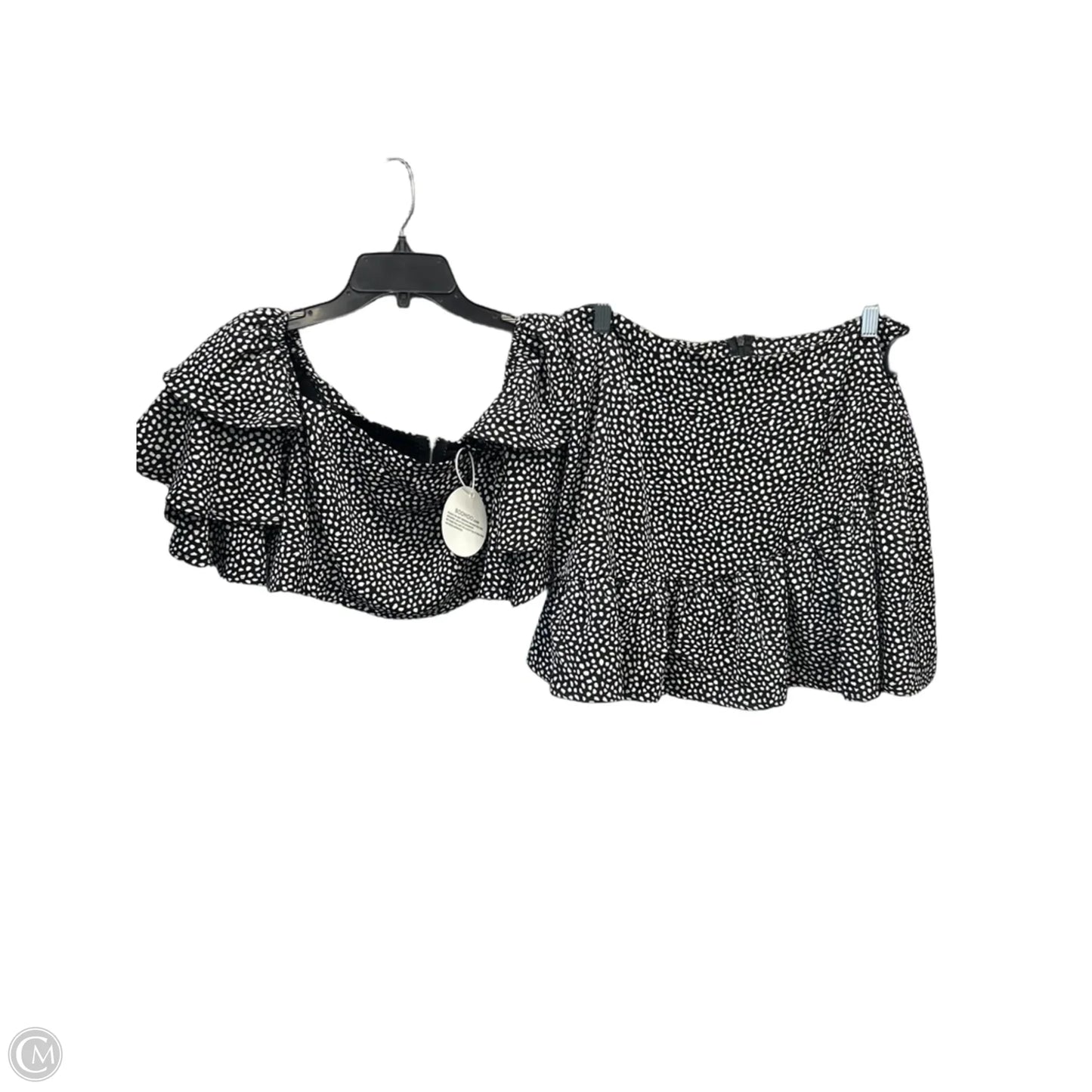 Skirt Set 2pc By Boohoo Boutique In Black & White, Size: M