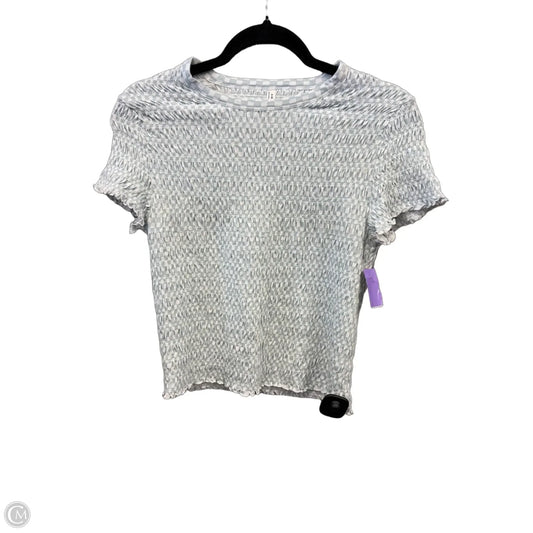 Top Short Sleeve By American Eagle In Blue & White, Size: L
