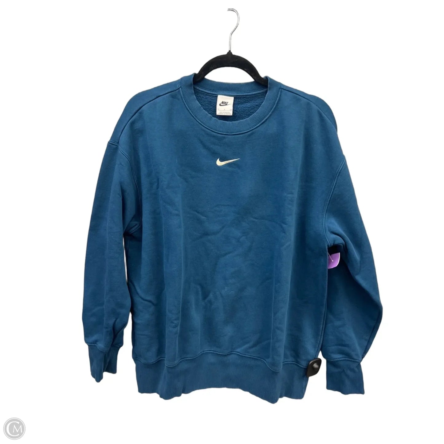 Athletic Sweatshirt Crewneck By Nike Apparel In Blue, Size: S