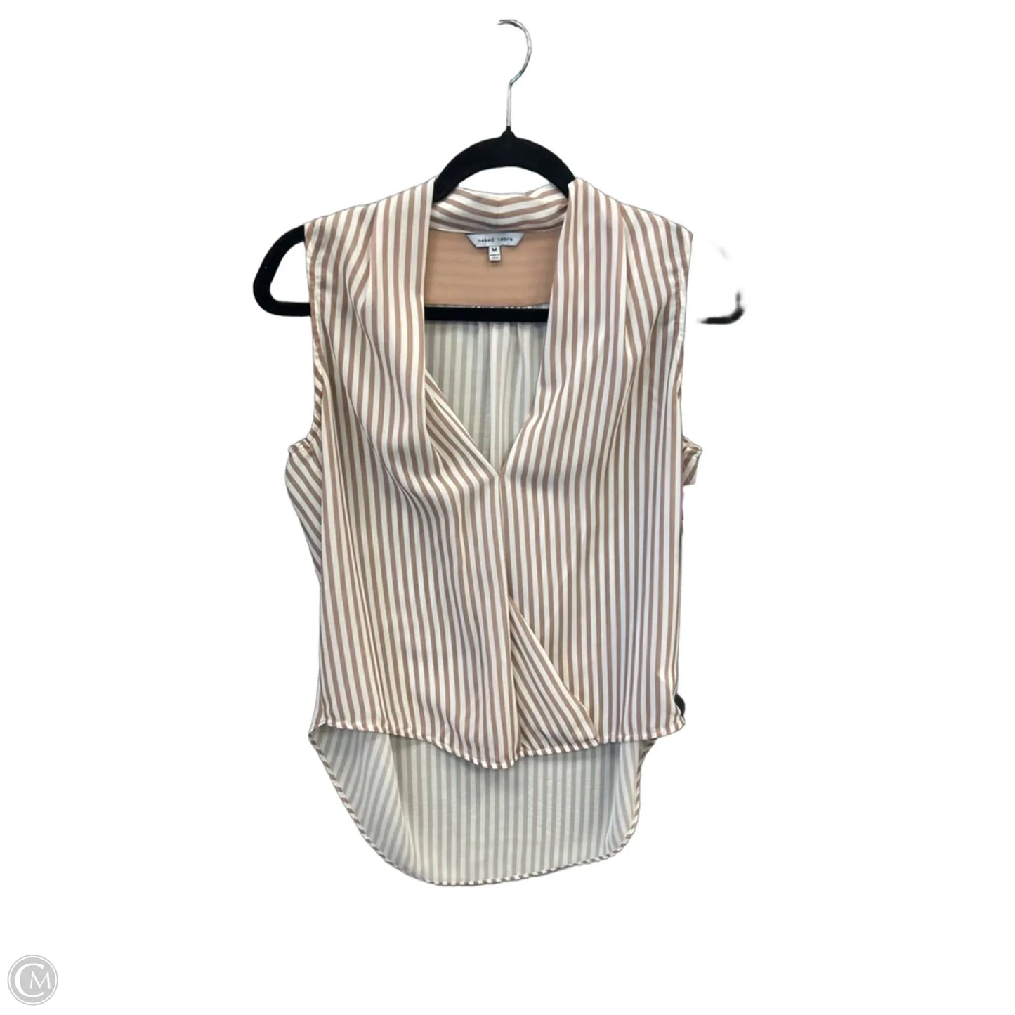 Top Sleeveless By Naked Zebra In Striped Pattern, Size: M