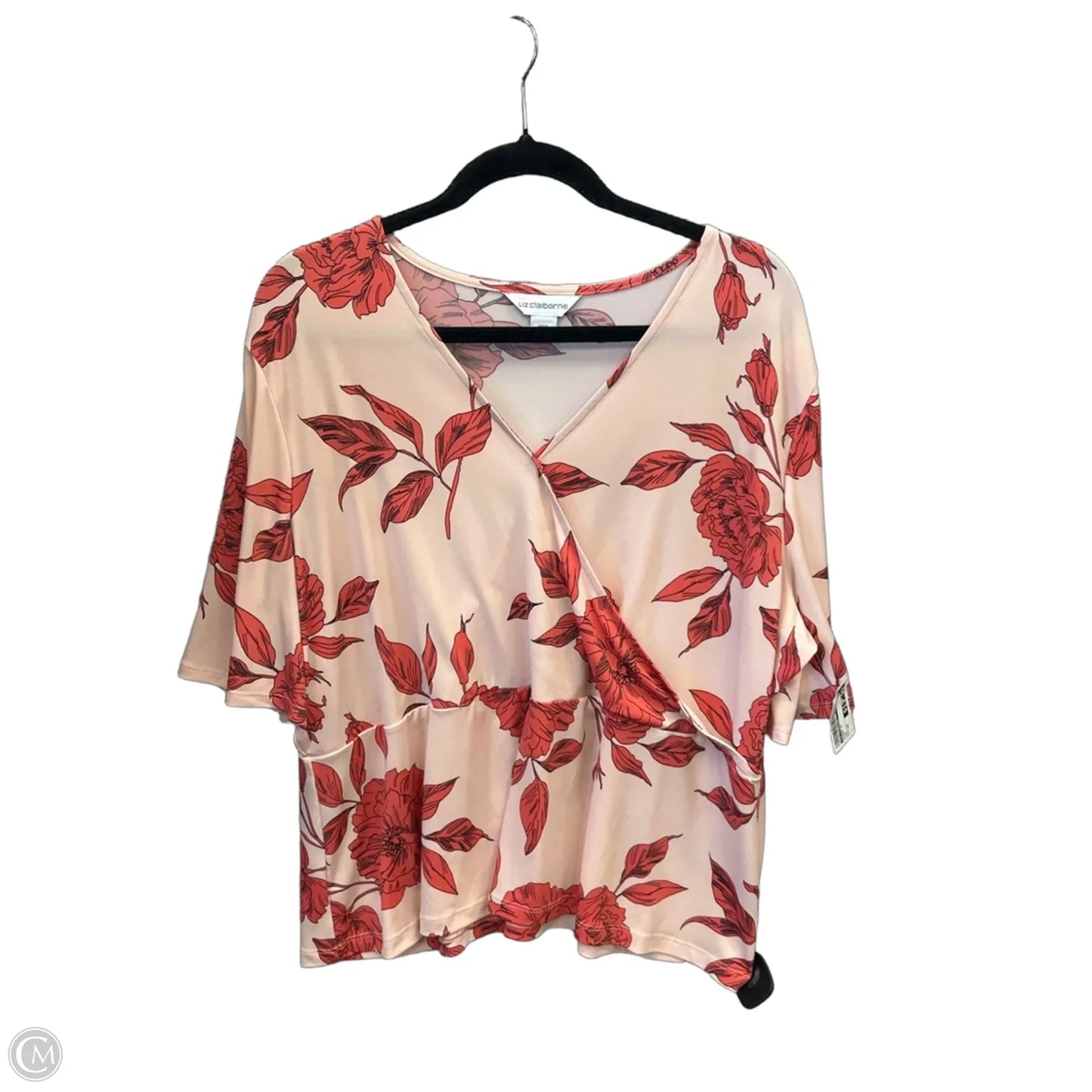Blouse Short Sleeve By Liz Claiborne In Pink, Size: Xxl