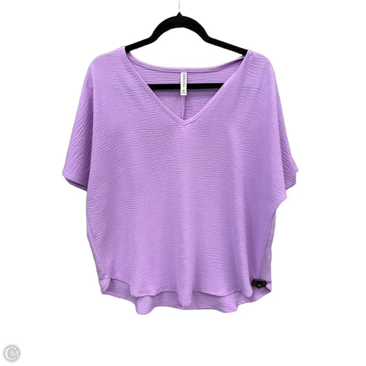Top Short Sleeve By Zenana In Purple, Size: M