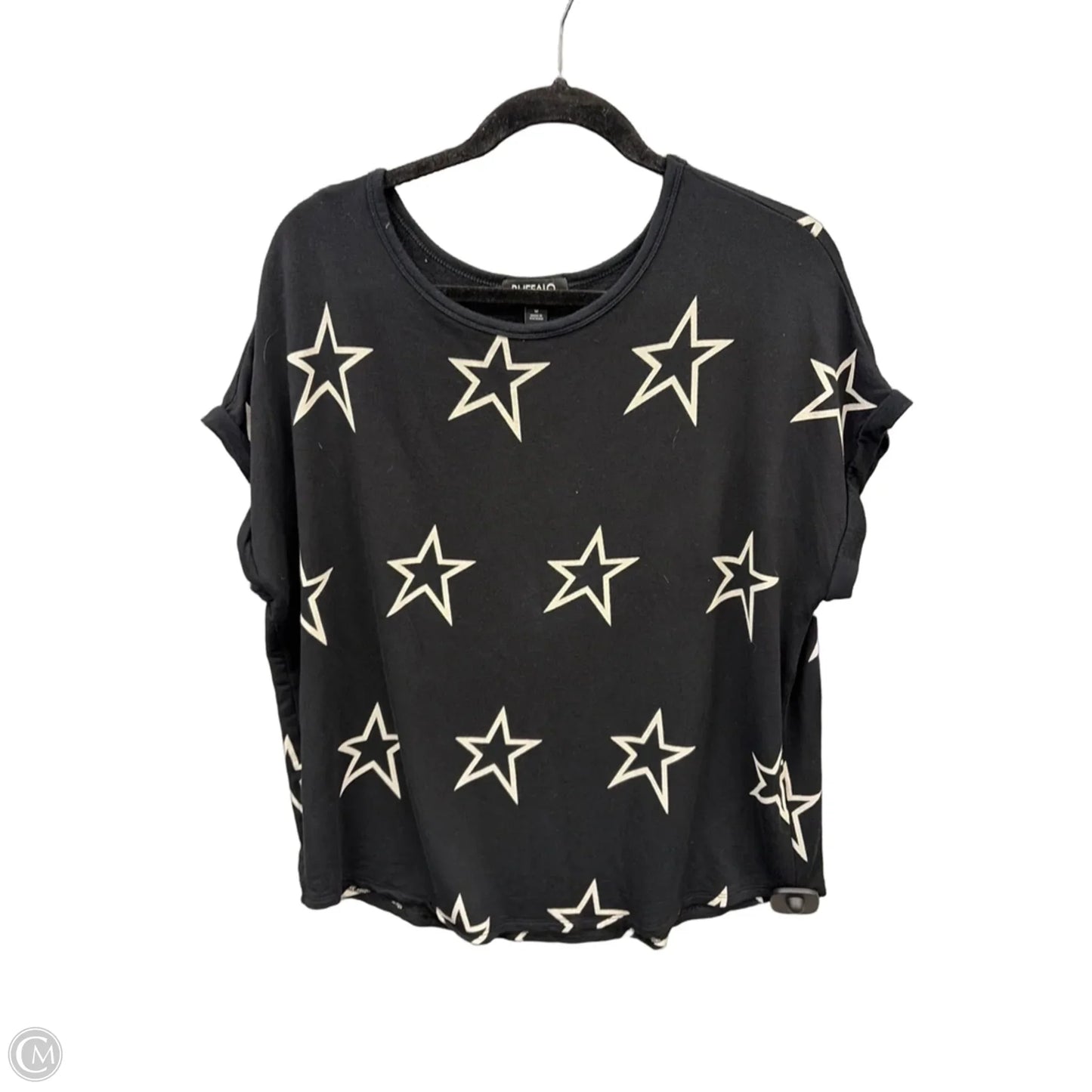 Top Short Sleeve By Buffalo David Bitton In Black & White, Size: M
