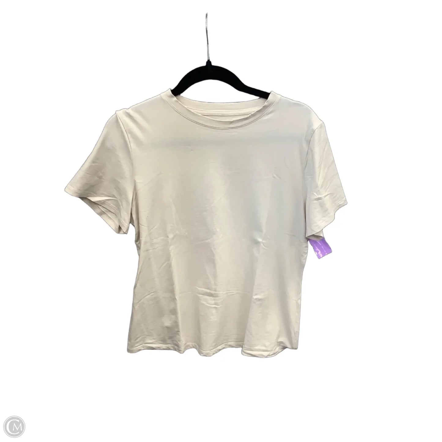 Top Short Sleeve Basic By A New Day In Cream, Size: M