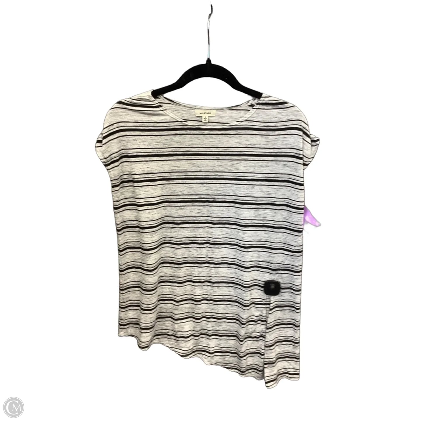Tunic Short Sleeve By Max Studio In Black & Grey, Size: S