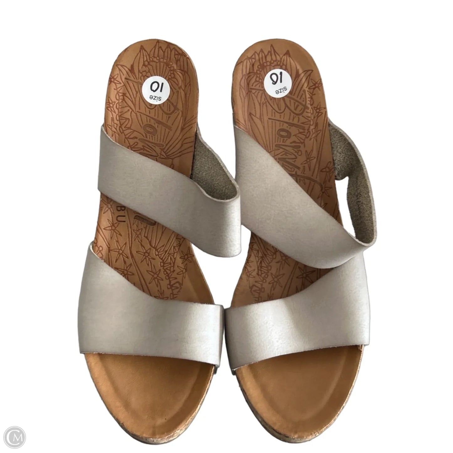 Sandals Heels Wedge By Blowfish In Brown & Grey, Size: 10