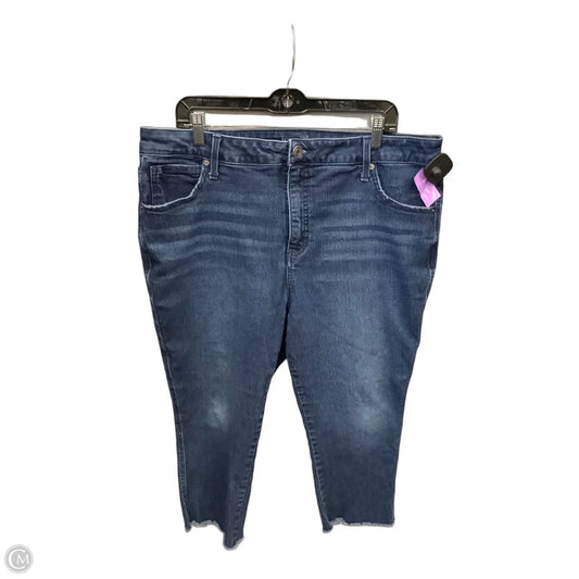 Jeans Cropped By Terra & Sky In Blue Denim, Size: 18
