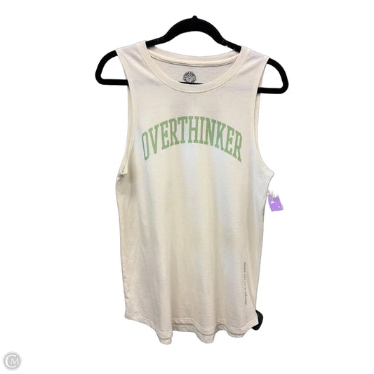 Tank Top By Clothes Mentor In Cream & Green, Size: L