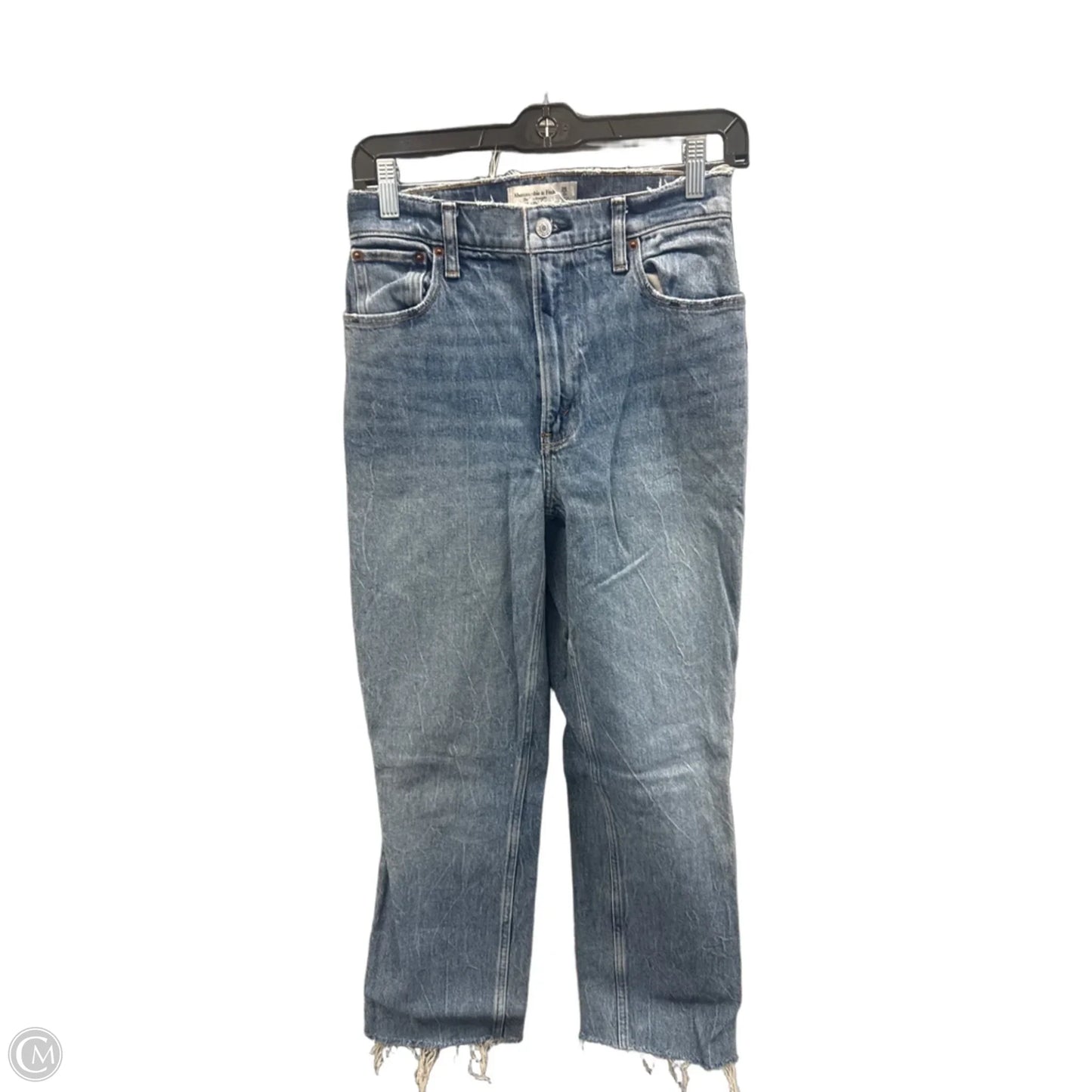 Jeans Straight By Abercrombie And Fitch In Blue Denim, Size: 0