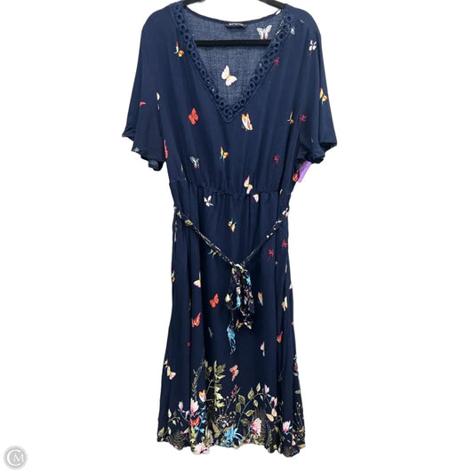 Dress Casual Midi By Bloomchic In Navy, Size: 3x