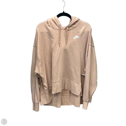 Athletic Top Long Sleeve Hoodie By Nike Apparel In Tan, Size: 2x