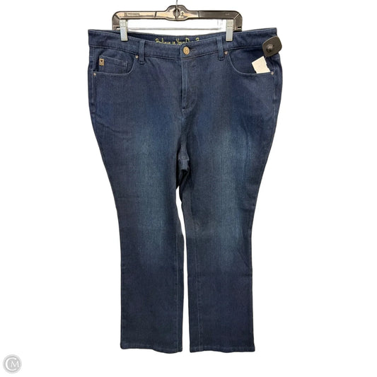 Jeans Flared By Belle By Kim Gravel In Blue Denim, Size: 20