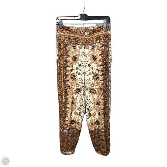Pants Wide Leg By Anthropologie In Brown & Cream, Size: 2